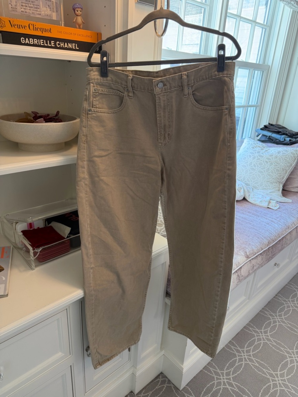 Gap Khaki High Rise Barrel Jeans